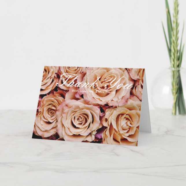 Tarjeta De Agradecimiento Rosas Gracias (Anverso)