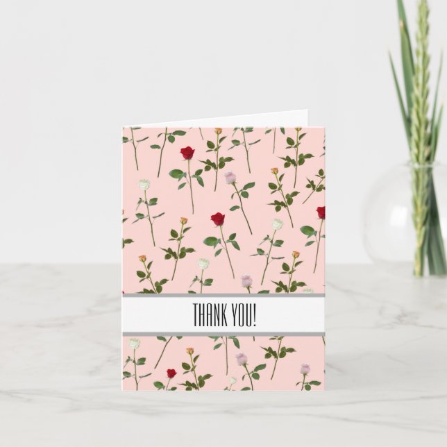Tarjeta De Agradecimiento Rosas Gracias (Anverso)