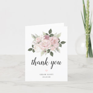 Tarjeta De Agradecimiento Rosas Malva Blancas Rosadas Despedida de Soltera F