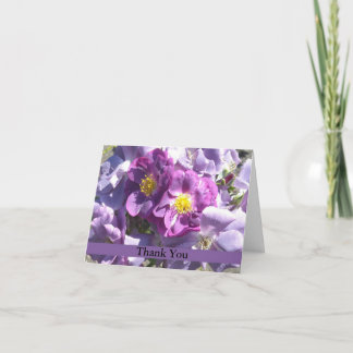 Tarjeta De Agradecimiento Rosas Malva Elegantes