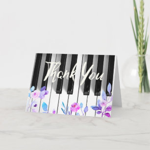 Tarjeta De Agradecimiento rosas morados gracias