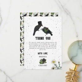 Tarjeta De Agradecimiento Rosas negros góticos se vuelven Bodas