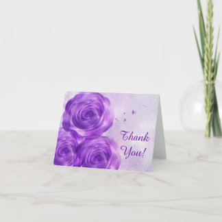 Tarjeta De Agradecimiento Rosas púrpura Gracias Notecard