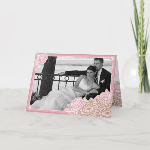 Tarjeta De Agradecimiento Rosas Repollo Antiguas Foto Gracias