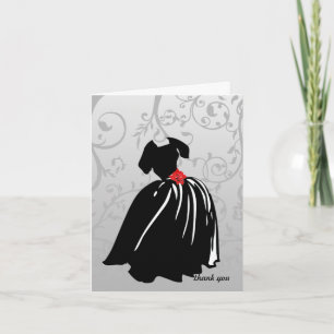 Tarjeta De Agradecimiento Rosas Rojas Retro Gracias