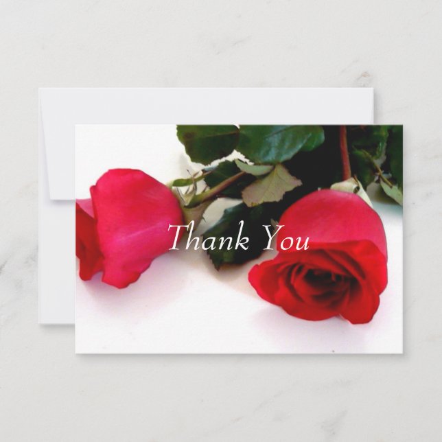 Tarjeta de agradecimiento rosas rojas Set de boda (Anverso)