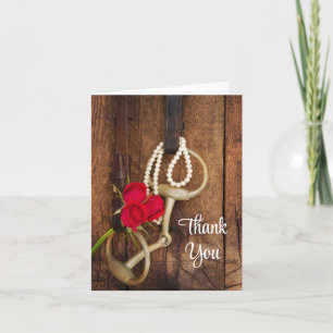 Tarjeta De Agradecimiento Rosas rojas y país de caballo gracias