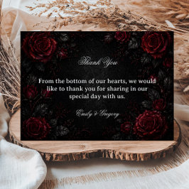 Tarjeta De Agradecimiento Rosas Rojo Oscuro