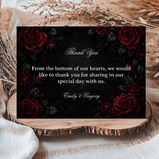 Tarjeta De Agradecimiento Rosas Rojo Oscuro (Subido por el creador)