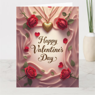 Tarjeta De Agradecimiento Rosas románticas y diseño de San Valentín del cora