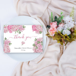 Tarjeta De Agradecimiento Rosas rosadas - gracias baby shower nupcial