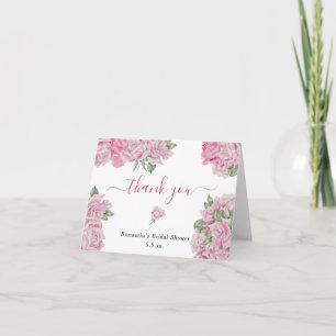 Tarjeta De Agradecimiento Rosas rosadas - gracias baby shower nupcial