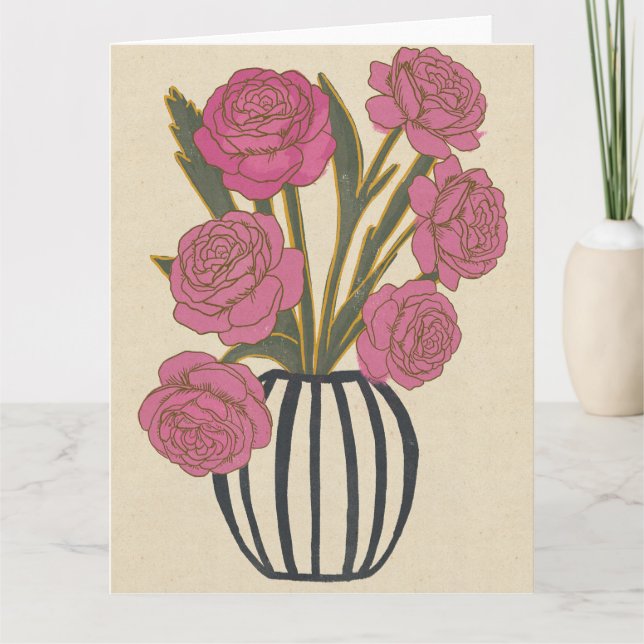 Tarjeta De Agradecimiento Rosas rosadas hermosas (Anverso)