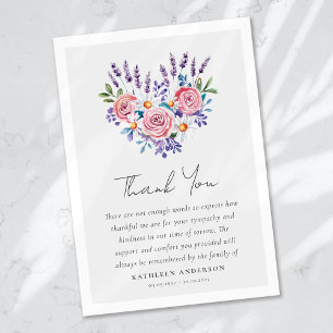 Tarjeta De Agradecimiento Rosas Rosadas Simpatía Funeral Floral