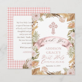 Tarjeta De Agradecimiento Rosas rosas rosas | Primera Comunión Santa Floral