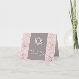 Tarjeta De Agradecimiento Rosas rosas rosas rosas Bat Mitzvah Gracias Tarjet