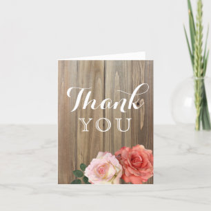 Tarjeta De Agradecimiento Rosas Rústicas Gracias