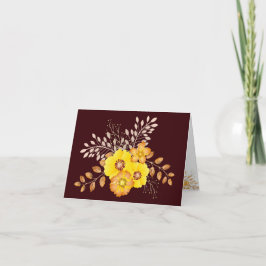 Tarjeta De Agradecimiento Rosas silvestres amarillas acuarela rústica