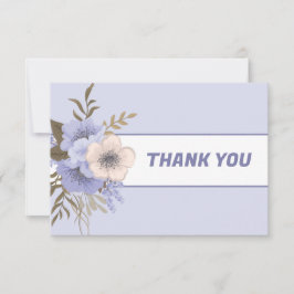 Tarjeta De Agradecimiento Rosas silvestres violetas de melocotón pastel de c