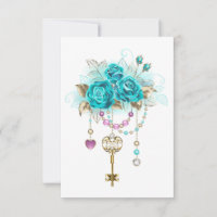 Rosas turquesas con llaves