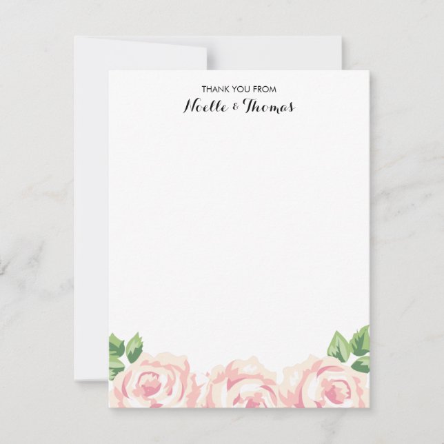 Tarjeta De Agradecimiento Rosas Vintage Gracias (Anverso)