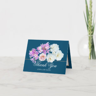 Tarjeta De Agradecimiento Rosas y Crocus Elegantes y Hermosos Gracias