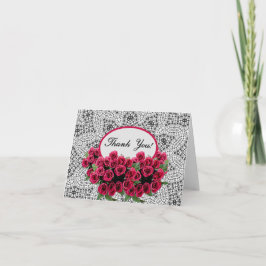 Tarjeta De Agradecimiento Rosas y encaje