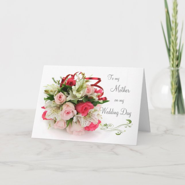 Tarjeta De Agradecimiento Rosas y mentiras Gracias madre por mi Boda (Anverso)