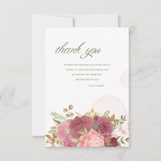 Tarjeta De Agradecimiento Rose Bouquet Thank You Card