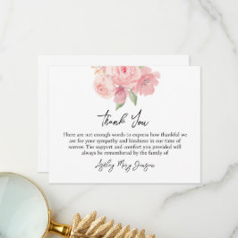Tarjeta De Agradecimiento Rose Funeral Thank You Note Card Bereavement