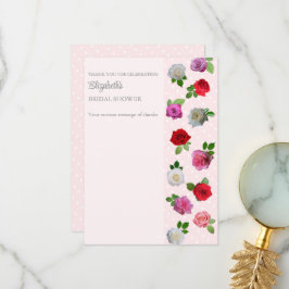 Tarjeta De Agradecimiento Rose Garden Party Bridal Shower