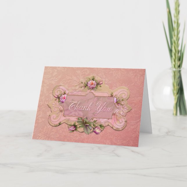 Tarjeta de agradecimiento "Rose Pink" de Jaguarwom (Anverso)