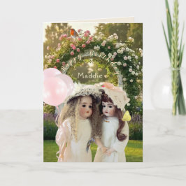 Tarjeta De Agradecimiento Rose Trellis Antique Dolls Greeting Card