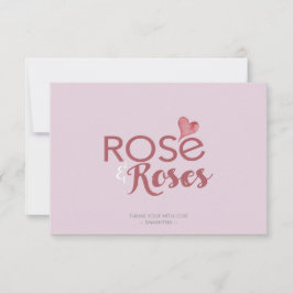 Tarjeta De Agradecimiento Rosé y los Rosas Valentine Gracias