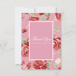 Tarjeta De Agradecimiento Roses rojas color agua personalizado boda rosa