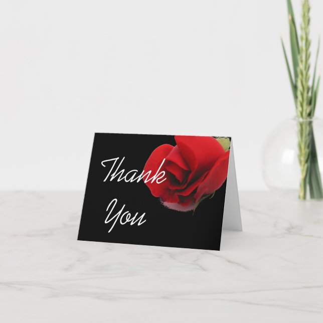 Tarjeta De Agradecimiento Roses rojas florales gracias (Anverso)