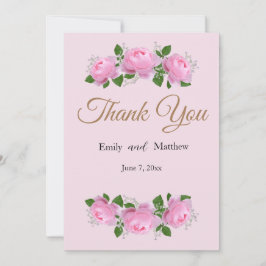 Tarjeta De Agradecimiento Roses rosadas aromáticas, Boda Gracias,