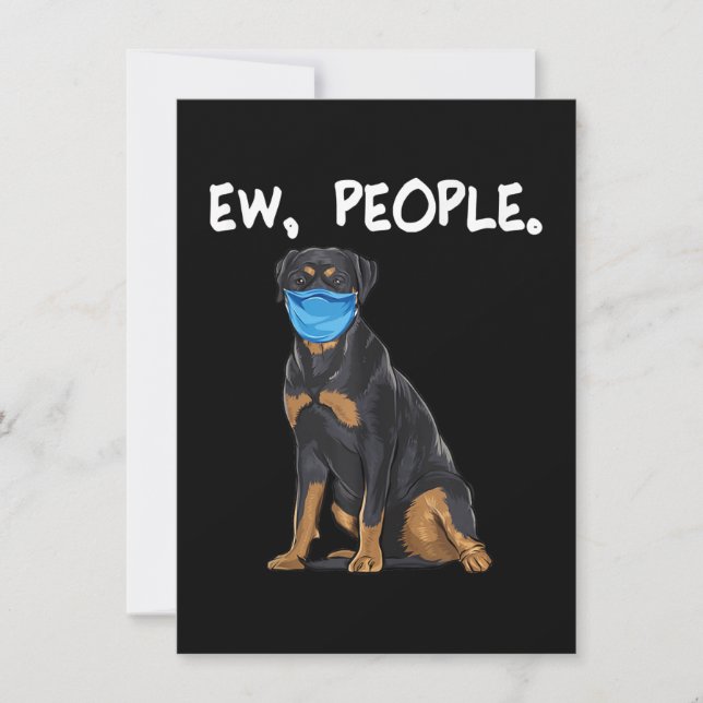 Tarjeta De Agradecimiento rottweiler ew people perro con mascara de cara (Anverso)