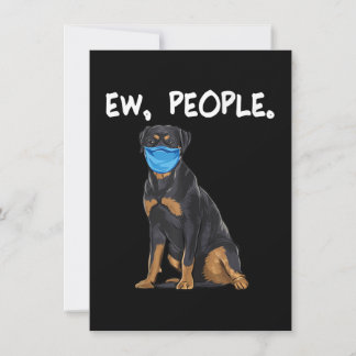 Tarjeta De Agradecimiento rottweiler ew people perro con mascara de cara