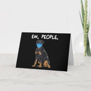 Tarjeta De Agradecimiento rottweiler ew people perro con mascara de cara
