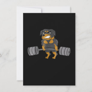 Tarjeta De Agradecimiento Rottweiler Halterofilia Bodybuilding Dog