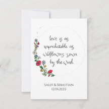 Rótulo Boda de flores, cita de amor