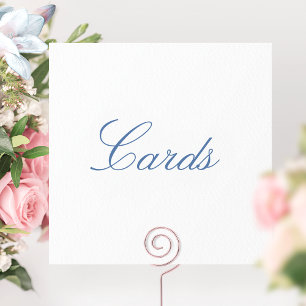 Tarjeta De Agradecimiento Rótulo boda "Tarjetas", caligrafía Blue Elegant