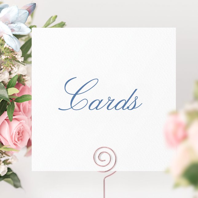 Tarjeta De Agradecimiento Rótulo boda "Tarjetas", caligrafía Blue Elegant (Subido por el creador)