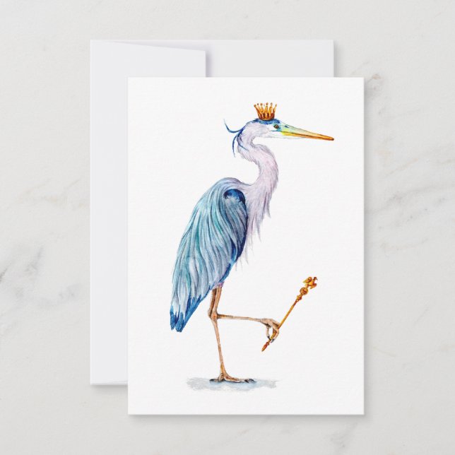 Tarjeta De Agradecimiento Royal Blue Heron (Anverso)