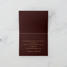 Tarjeta De Agradecimiento Royal Deep Burgundy Personalized