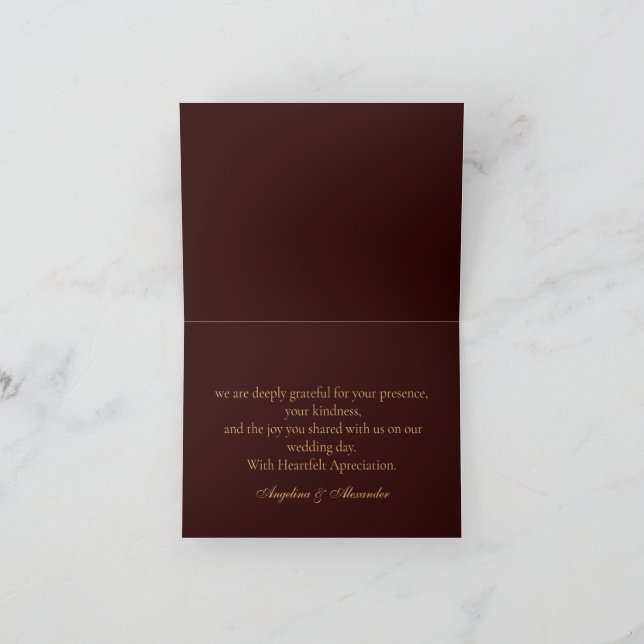 Tarjeta De Agradecimiento Royal Deep Burgundy Personalized (Interior)