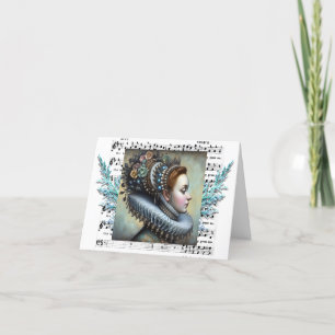 Tarjeta De Agradecimiento Royal Melody Queen Collage con música vintage