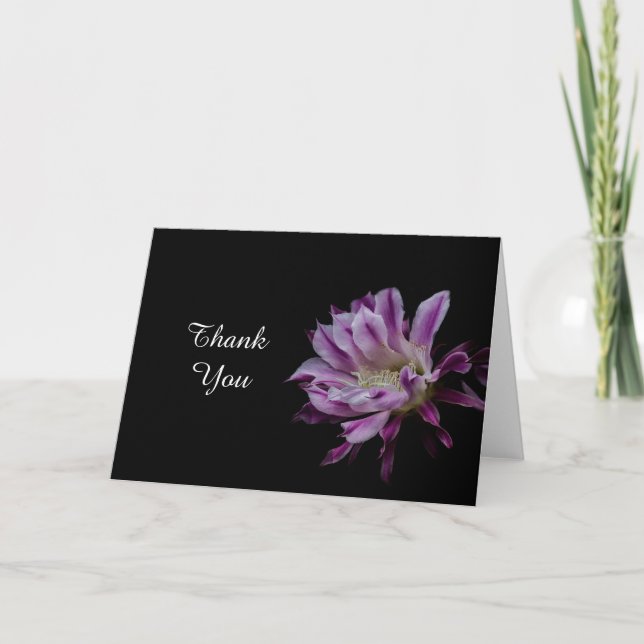 Tarjeta De Agradecimiento Royal Purple and White bloom gracias (Anverso)