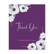 Tarjeta de agradecimiento Royal Purple Floral